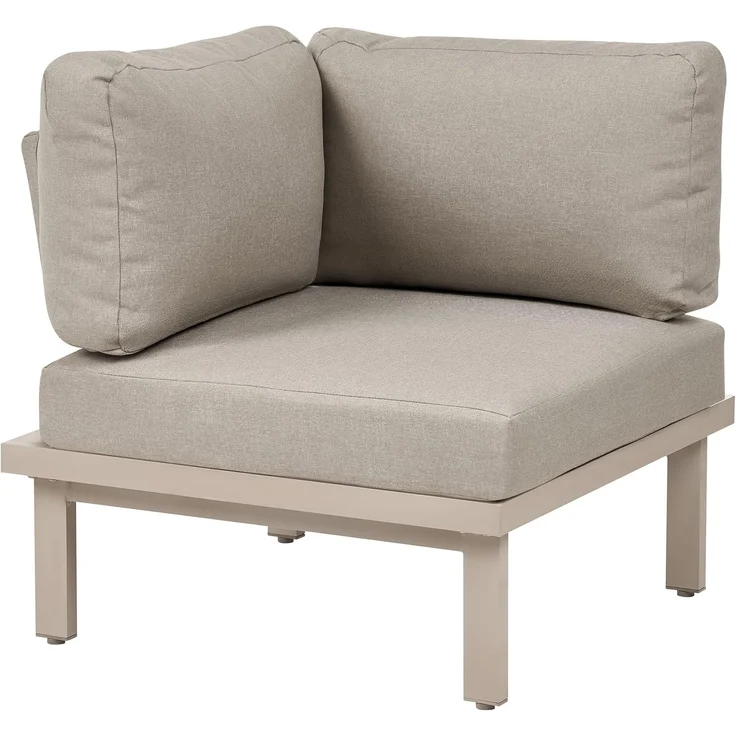 Garten Ecksofa mit Tisch 5-Sitzer FIVIZZANO Akazienholz Beige – Bild 9