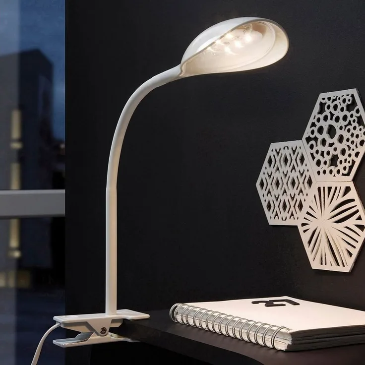 MeLiTec Tischleuchte LED Klemmleuchte Schreibtischlampe mit Klemmfuß flexibel warmweiß T114, LED fest integriert, 3000K Warmweiß