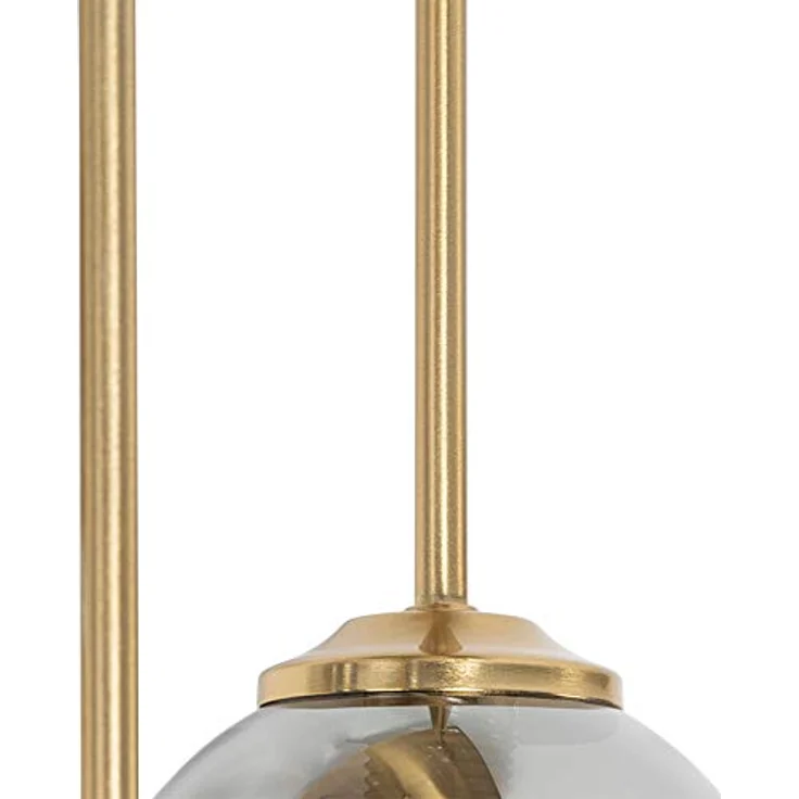 Qazqa Landhaus Deckenleuchte Athen, 5-flammig, gold/messing, rund, G9, LED geeignet, dimmbar, Rauchglas – Bild 5