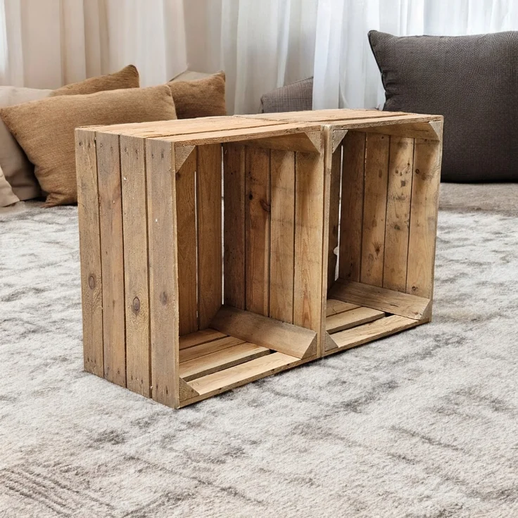 Holzkisten Obstkisten Vintage Natur 50 x 40 x 30cm im 2er Set – Bild 6