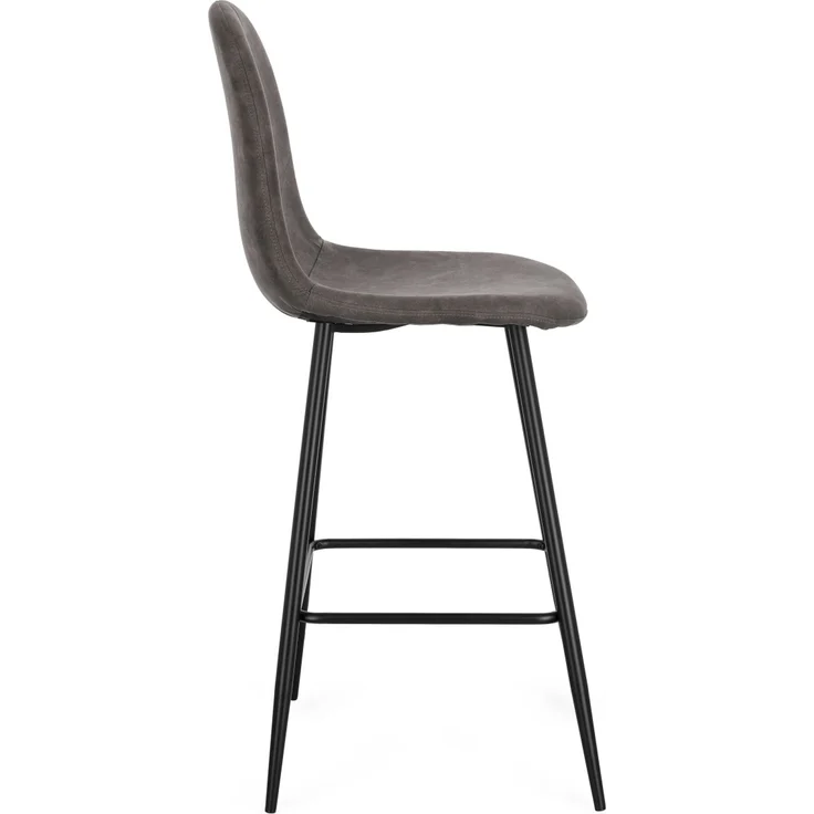 Barhocker New Irelia aus Kunstleder, modern mit Fußstütze, dunkelgrau, 2er-Set – Bild 3