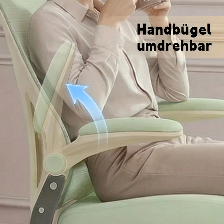 Faumrta Klappbarer ergonomischer Bürostuhl, kleiner Raumklappstuhl mit Taillenstütze, Schwammsitzkissen, klappbare Armlehnen, 3D-Kopfstützen und Bürostuhl mit Arbeitspedalen,greenFoam62cm*48.5cm*129cmGrün – Bild 3