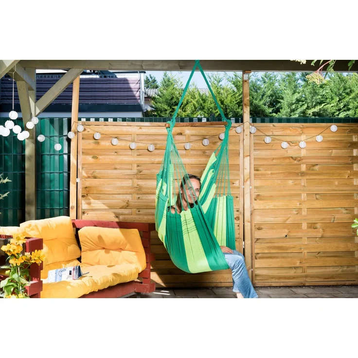 MacaMex Relaxa Verde Hängestuhl Baumwolle grün grün – Bild 5