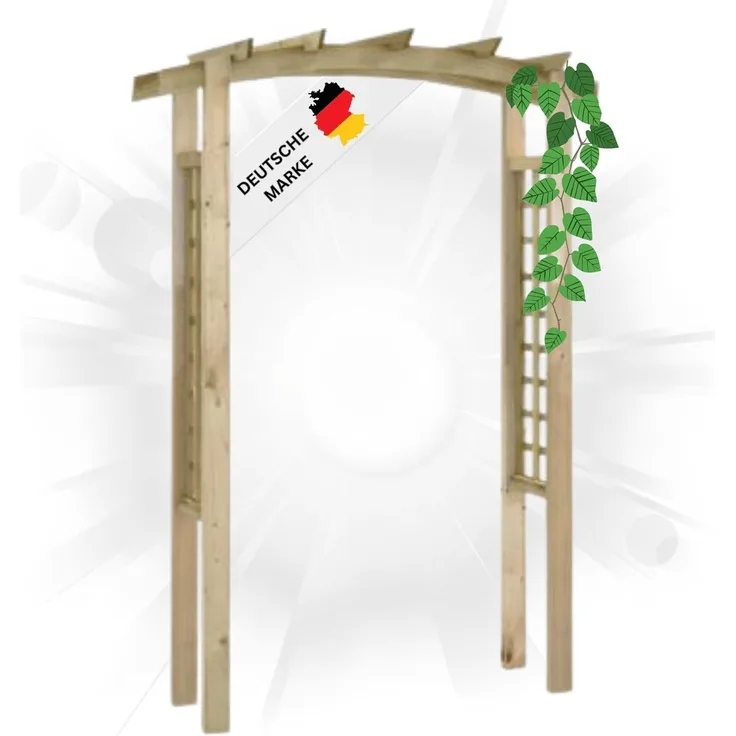DELUKE® Rosenbogen aus Holz VERSIL 150x60x210cm Gartenbogen Torbogen Pergola Rankhilfe für Kletterpflanzen und Rosen Rankgitter Rosenspalier