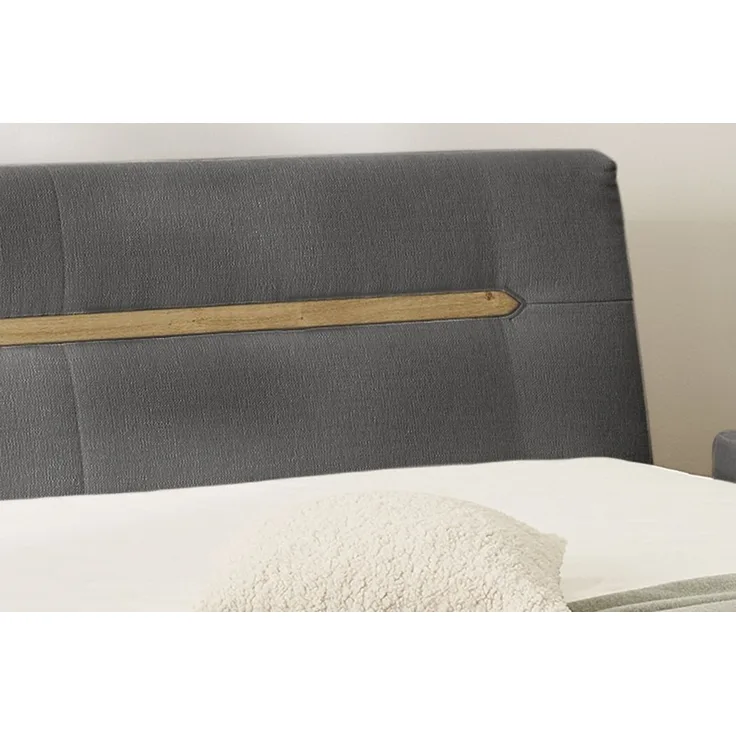 Jockenhöfer 'Hetty Mix' Boxspringbett, 180x200 cm, Chenille Dunkelgrau