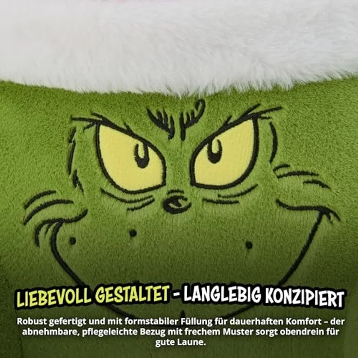 United Labels® Dekokissen The Grinch Kissen Rückenkissen Lesekissen mit Armlehnen Rückenstütze – Bild 5