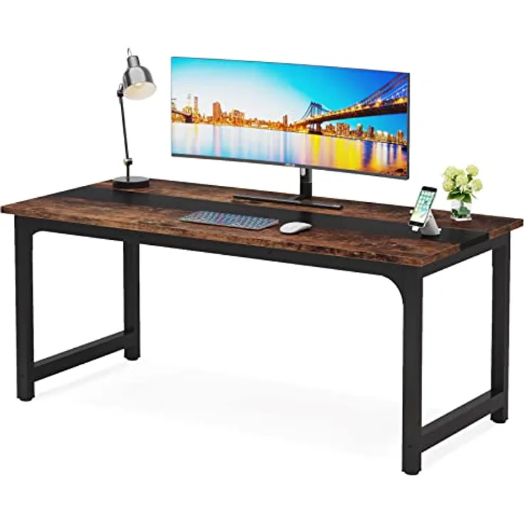 LITTLE TREE 63-Zoll-Großschreibtisch für Führungskräfte, einfacher Computerarbeitsplatz mit 31,5-Zoll-Extrabreit-Arbeitsplatte für das Homeoffice