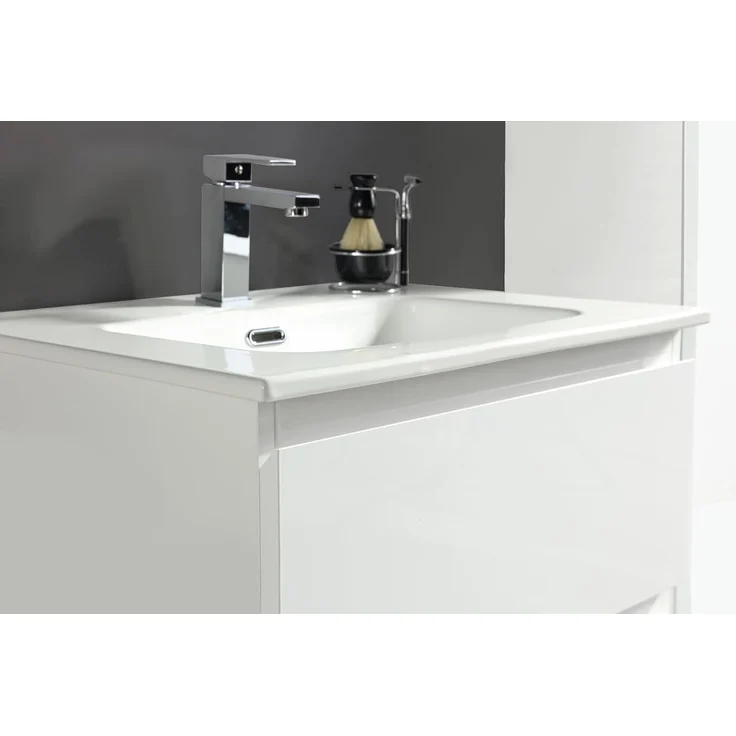 Alpenberger Badmöbel-Set - Badschrank Badezimmerschrank, (Led Spiegel Bad, Badezimmerspiegel mit Beleuchtung), mit Waschbecken - Waschtisch mit Unterschrank 60 cm Breit – Bild 3