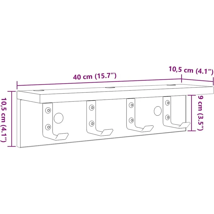 vidaXL Wandmontierter nachttisch Artisan-Eiche 40 x 10,5 x 10,5 cm 874354 – Bild 11