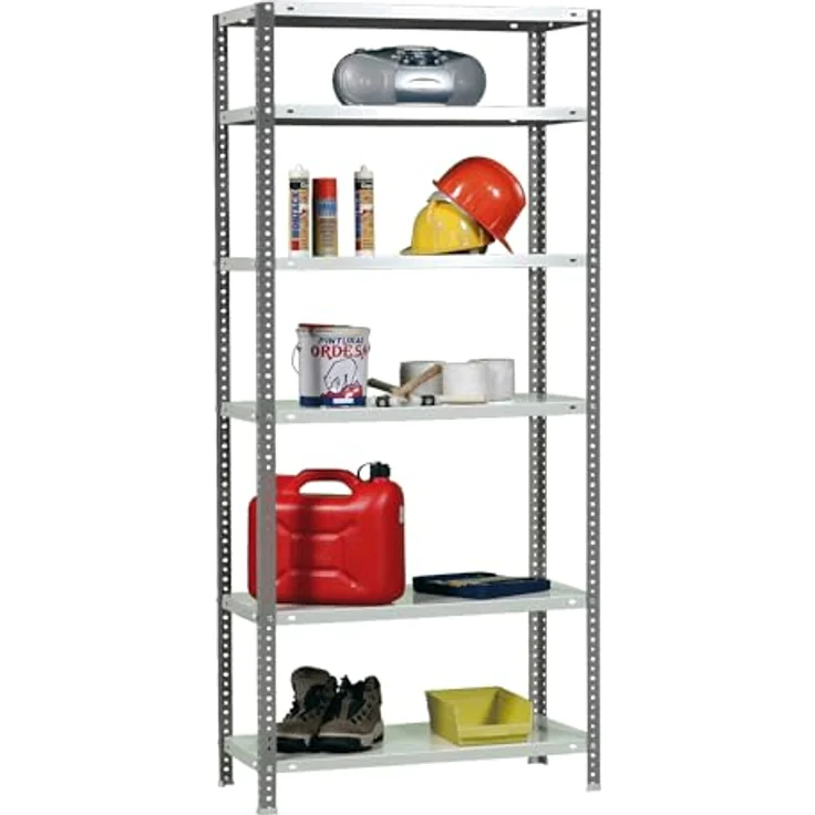 Simonrack Schwerlastregal, Lagerregal, 200 x 90 x 50 Metallregal, Kellerregal, Biegestelle 100 kg, 6 Fachböden, Anthrazit/Weiss - Comfort – Bild 6