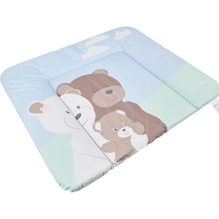 Sterntaler Wickelunterlage Familie Bär aus pflegeleichtem, abwischbarem Material, weich gepolstert für den Wickelbereich, hygienisch und alltagstauglich, 72 × 85 × 5 cm – eisblau – Bild 3