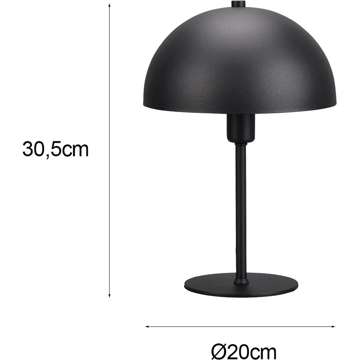 LED Tischleuchte aus Metall Schwarz, Lampenschirm innen Gold, Höhe 30cm – Bild 4