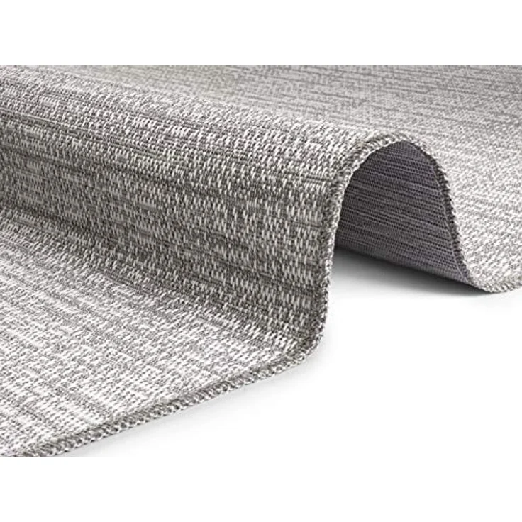 Elle Decoration Lens In-und Outdoor Teppich Kurzflor – Modern Plain Design Flachgewebe – Wetterfest für Terrasse, Balkon, Wohnzimmer, Küche, Büro und Schlafzimmer in Grau, 154x230 cm, 154x230 cm – Bild 4