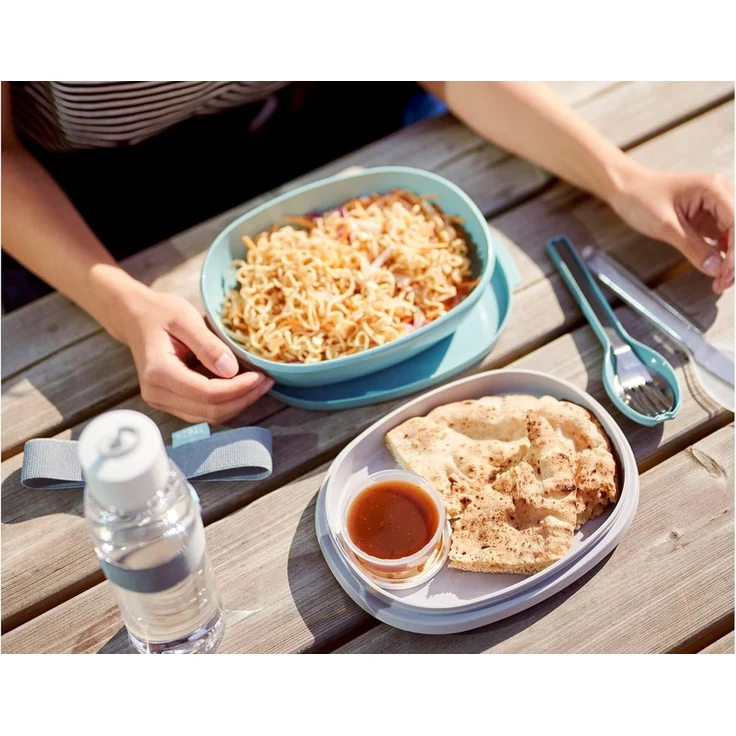 Mepal - Lunchbox Ellipse Duo to go Set - Meal Prep Box für Erwachsene & Salatbox zum Mitnehmen - Brotdose für ein gesundes Mittagessen - Ideal für Sandwiches & Salate - 825 ml + 600 ml - Nordic Pink – Bild 8
