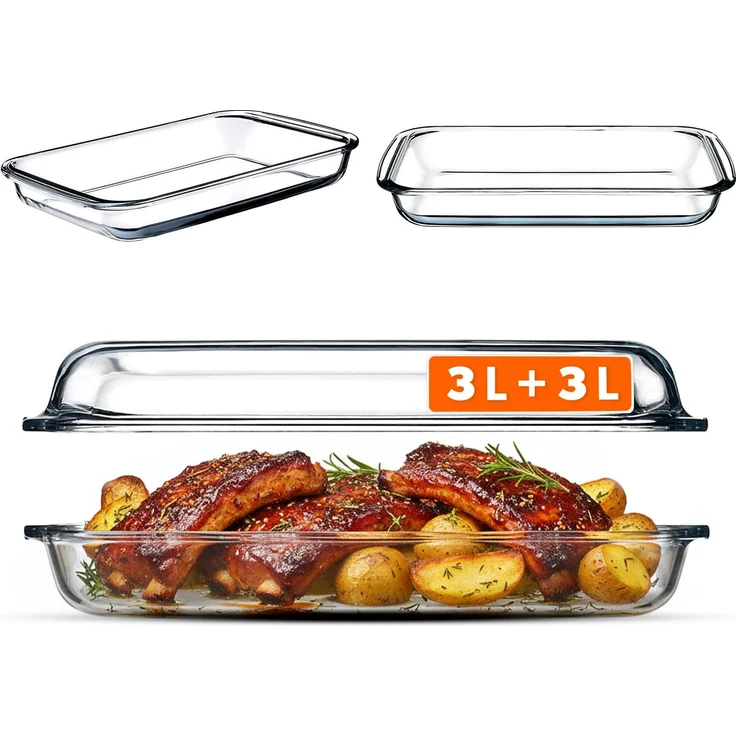 KADAX 3L+3L Glas-Backform, rechteckig, 39 x 23 cm – Bild 1