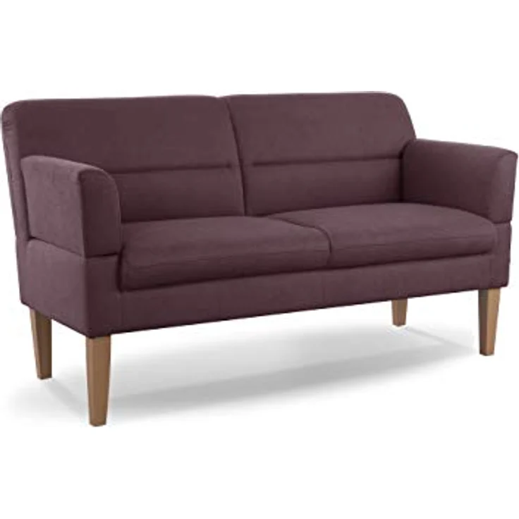 CAVADORE 2,5-Sitzer Küchensofa Kira / Sitzbank für Küche, Esszimmer oder Wohnküche inkl. Armteilverstellung / Leichte Fleckenentfernung dank Soft Clean / 168 x 94 x 81 / Flachgewebe: Weinrot – Bild 10