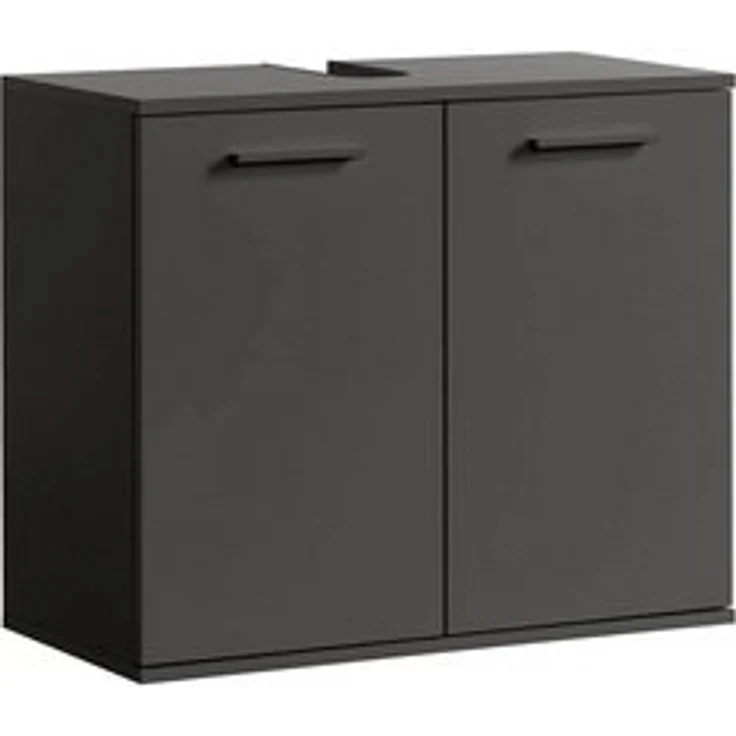 mokebo Waschbeckenunterschrank Der Waschbär (mit Einlegeboden) Waschtischunterschrank oder Badezimmerschrank in Schwarz-Anthrazit – Bild 6