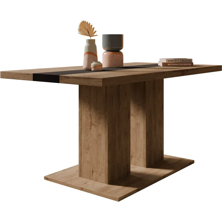 Couchtisch Tageni (Farbe: Lefkas Eiche / Lefkas Eiche + Schwarz)