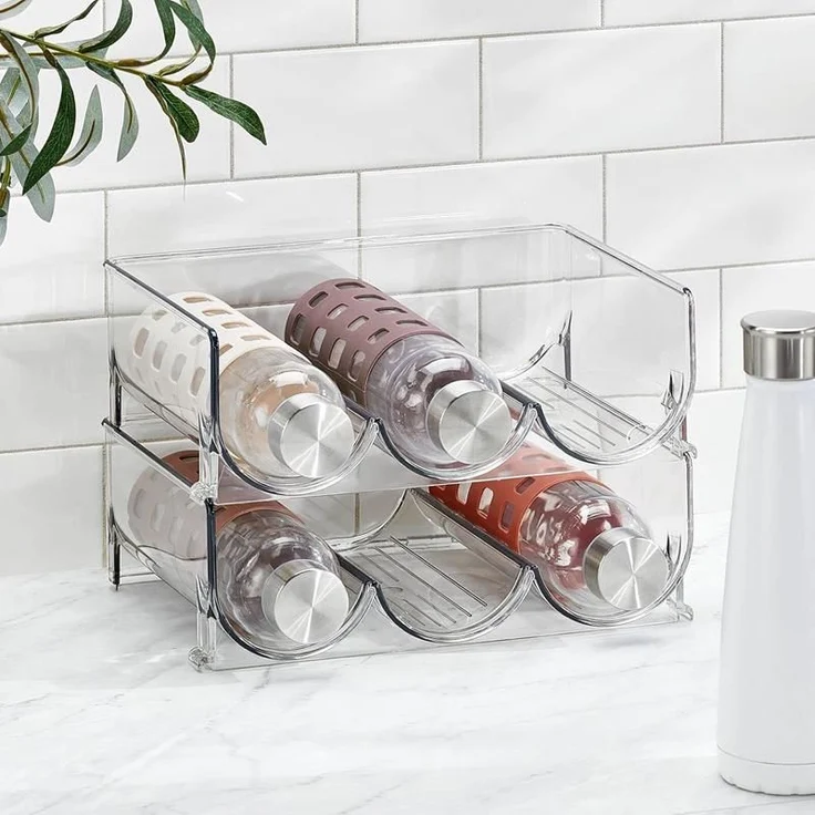 mDesign Weinständer Weinregal Flaschenhalter 4er Set Kunststoff Transparent – Bild 8