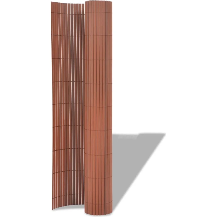 vidaXL Gartenzaun Doppelseitig PVC 90 x 500 cm Braun 43630 – Bild 2