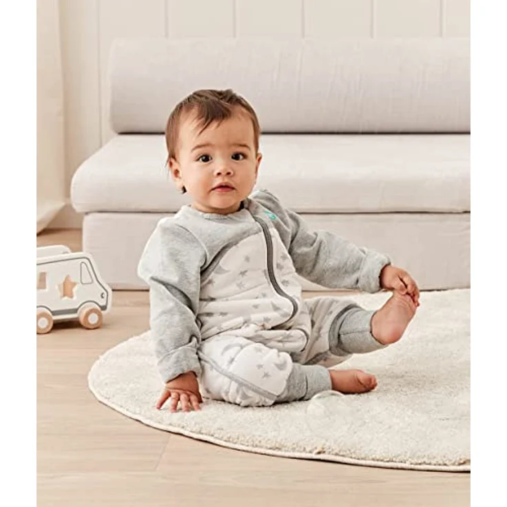 Love To Dream Schlafsack mit Füßen, 12-24 Monate, integrierte Steppdecke für kühle Temperaturen (16-20°C), statt Bettdecke, Schlafanzug Baby Winter, Babyschlafsack, Weiß – Bild 3