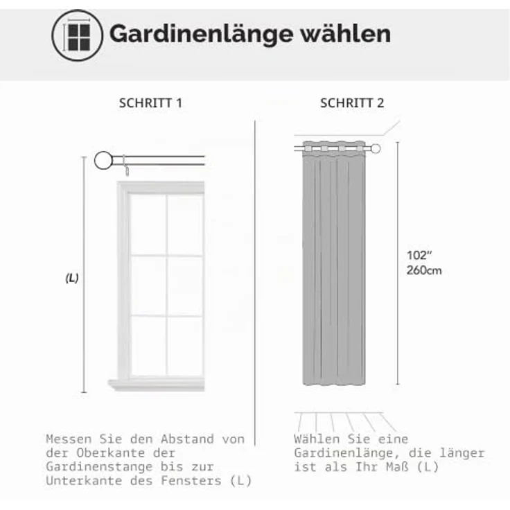 Deconovo Vorhänge Blickdicht Thermogardinen mit Ösen Übergardinen Schwarz | 1 Stück, H260 x B140 cm, Hitzeschutz, Sichtschutz für Wohnzimmer und Schlafzimmer, Blackout Curtain, Verdunkelungsvorhang – Bild 8