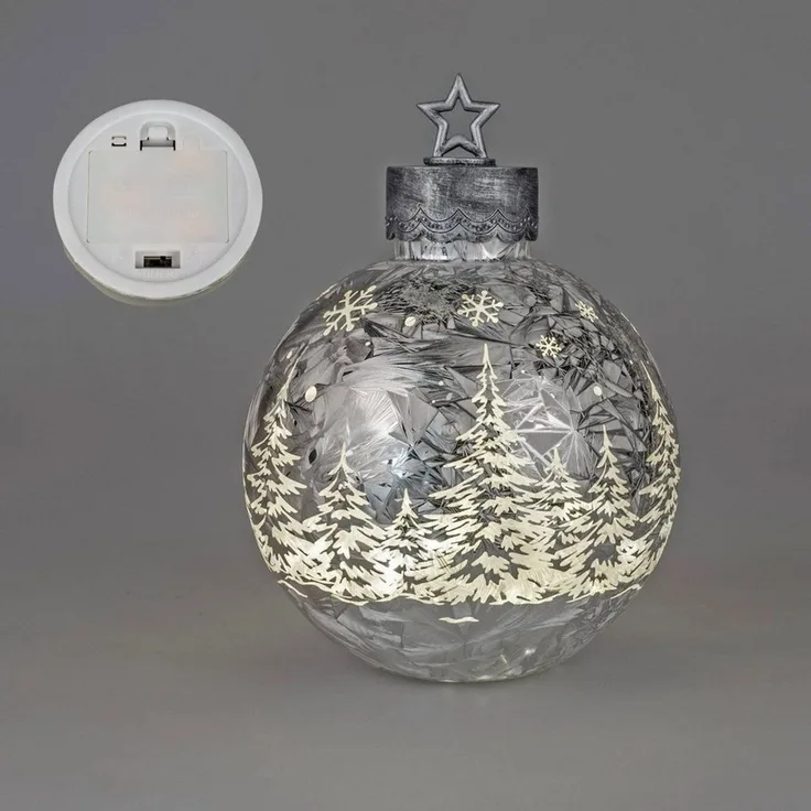 formano Dekofigur Winterwald Weihnachtsdeko, Mit Timerfunktion, Silber, Winterwald, H: 29cm