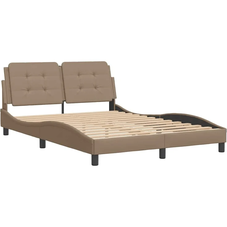 Einzelbettgestell Design für Erwachsene ohne Matratze Cappuccino-Braun 120x200 cm Kunstleder d4231e – Bild 3