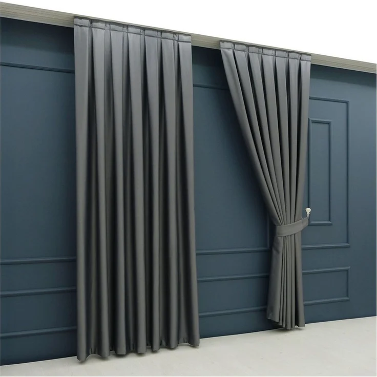 Gardinen by Justyna Vorhang 2er Seiten Schal Set Blackout (4 St), Kräuselband, verdunkelnd, Polyester, Blackout, Verdunkelung, blickdicht, wärmeisolierend, pflegeleicht – Bild 2