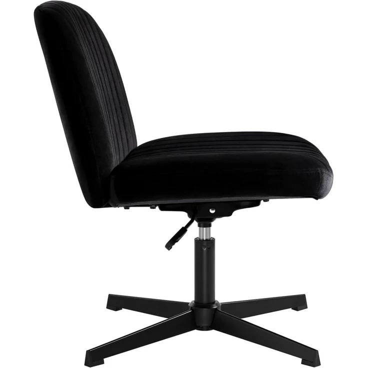 Bürostuhl ohne Armlehnen Drehstuhl höhenverstellbar Schwarz – Bild 4