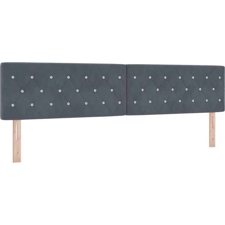 vidaXL Boxspringbett mit Matratze Dunkelgrau 200 x 200 cm Samt 3451740 – Bild 4