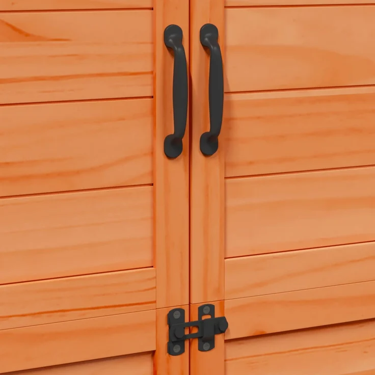 vidaXL Gartenschuppen Braun 106,5 x 56 x 176 cm Massivholz aus Fichte 42033451 – Bild 9