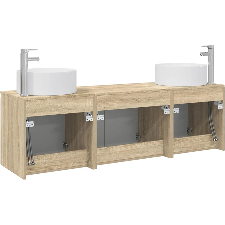 vidaXL Badezimmerschrank-Set 3 stk. Sonoma-Eiche 161,5 x 44,5 x 80 cm 3405729 – Bild 7