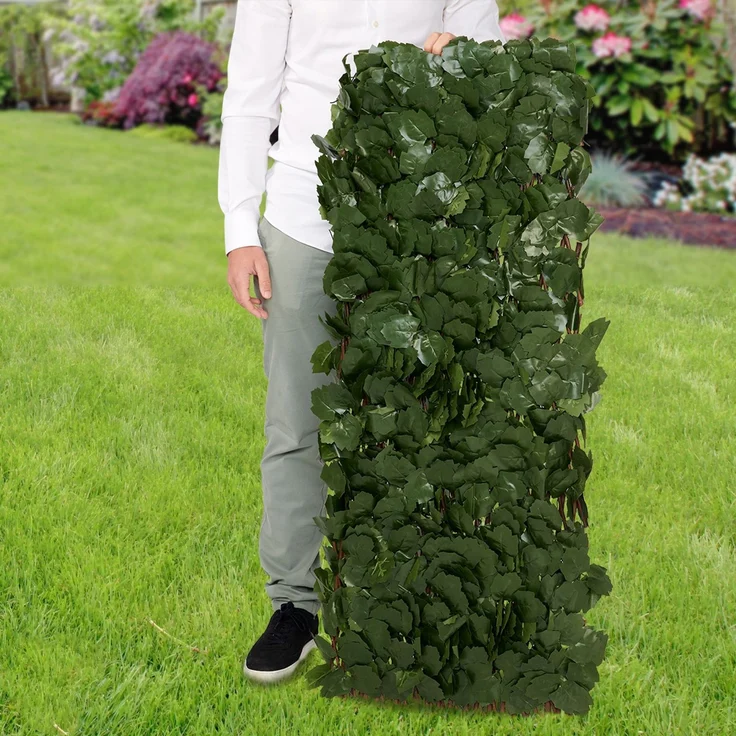 Brixy Künstliche Hecke – ausziehbar – 180 x 90 cm – Künstliche Efeu – Künstliche Pflanzen Für Außen Und Innen – Gefälschte Pflanze – Kunst Efeu – Ausziehbar – Gartenschirm – Balkonbespannung – Bild 7