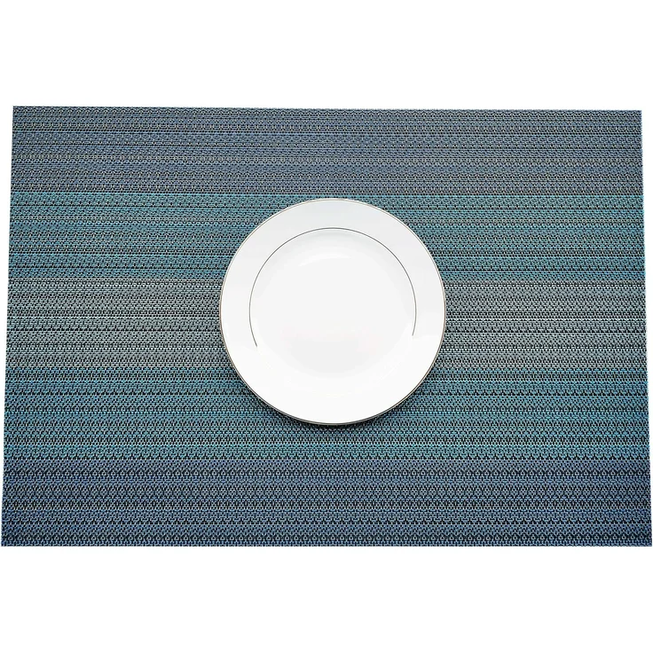 ABC 4-teiliges PVC-Geschirrset, rutschfest, abwaschbar, hitzebeständig, fleckenabweisend, Kunstfaser, graublau – Bild 3