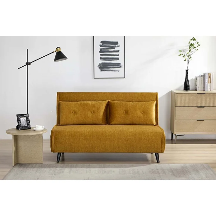 riess-ambiente Relaxsessel SMART MULTIFUNCTION 140cm senfgelb - Samt, Bettfunktion, FSC (Einzelartikel, 1-St), Ausziehbarer Schlafsessel - ideal für Arbeits-, Wohn- und Gästezimmer – Bild 4