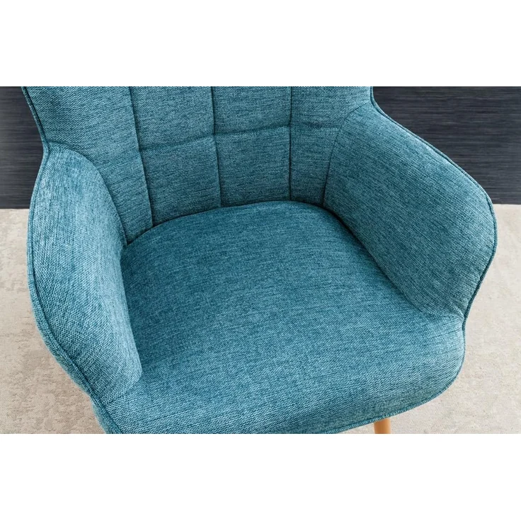 riess-ambiente Sessel SCANDINAVIA blau / natur (Einzelartikel, 1-St), Wohnzimmer · Stoff · Massivholz · mit Armlehnen · Scandinavian Design – Bild 5