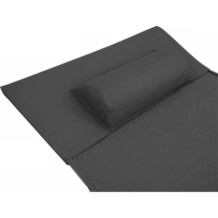 CampFeuer Campingliege Campingbett mit Kopfkissen, Schwarz, bis 150 kg, 187 x 67 x 48 cm – Bild 4