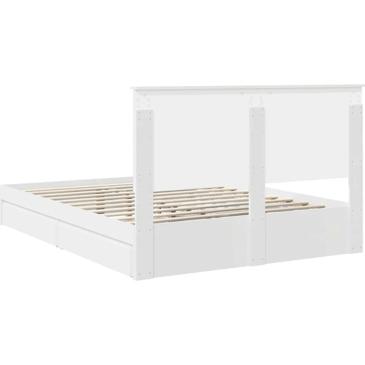 vidaXL Aufbewahrungsbett mit Kopfteil Weiß 150 x 200 cm Holzwerkstoff 3411194 – Bild 9