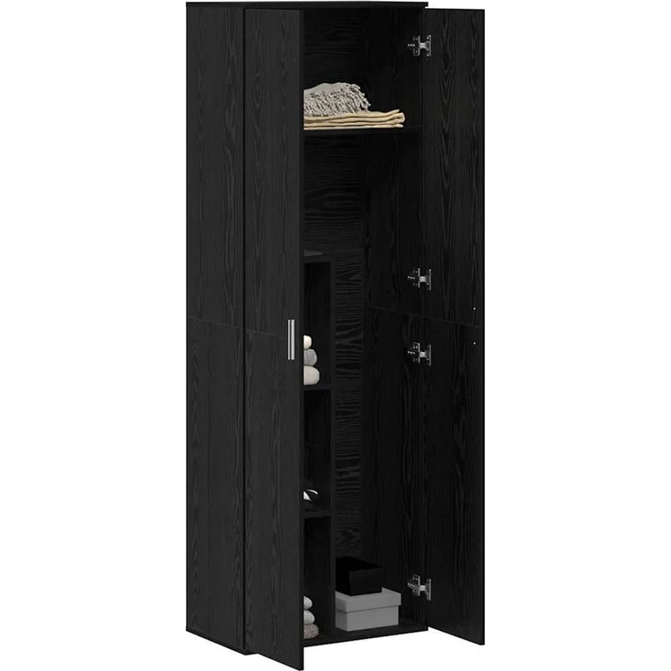 vidaXL Highboard Schwarz Eichen-Optik 60 x 35 x 180 cm Holzwerkstoff 3365569 – Bild 3