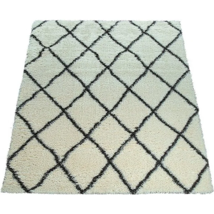 Paco Home Hochflor-Teppich Maghreb 075, rechteckig, Höhe: 54 mm, Rauten Muster, Scandi Design, weich und flauschig – Bild 4