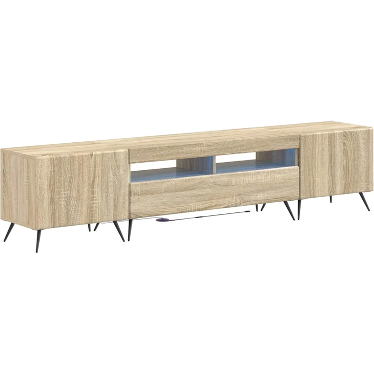 vidaXL LED-TV-Schrank BREDA 3 stk. Sonoma-Eiche Holzwerkstoff 3416920 – Bild 2