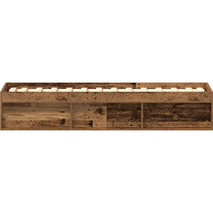 vidaXL Bettgestell ohne Matratze Altholz-Optik 90x200cm Holzwerkstoff 3328814 – Bild 6