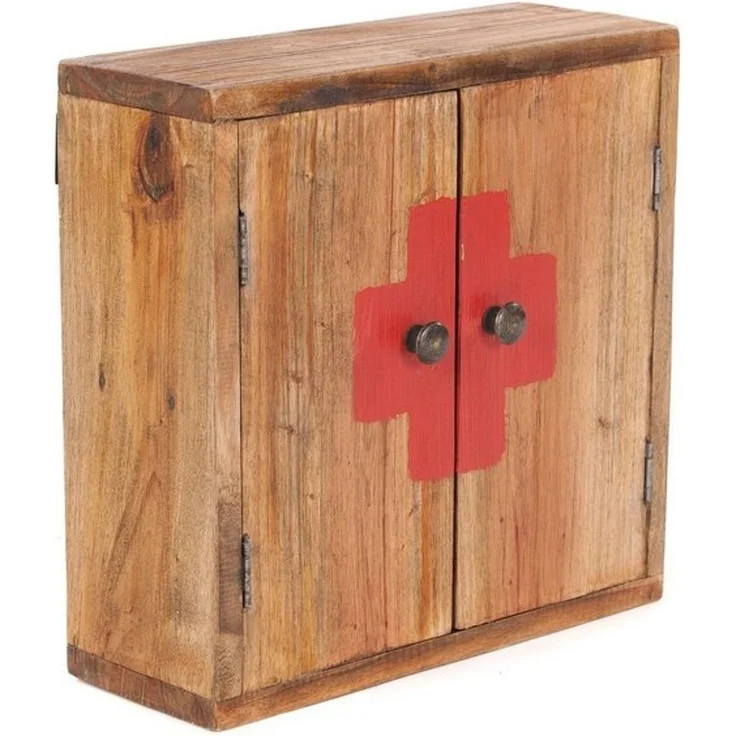 DESIGN DELIGHTS Wandregal MEDIZINSCHRANK "MEDIC", 35x35x13 cm, Mahagoni, Wandschrank, Farbe: – Bild 4