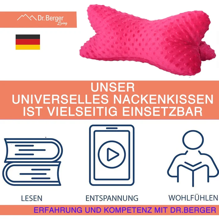 Dr. Berger Leseknochen Minky Fuchsiapink 40 x 18 cm – Bild 2