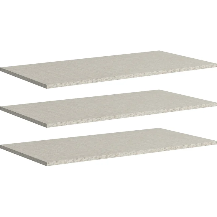 Forte EXTRAS Einlegeböden 3-er Set 80 90, moderne Einlegeböden für Forte Kleiderschränke, Holzwerkstoff, Schlafzimmer, Textilnachbildung Grau, 82,9 cm breit x 42 cm hoch x 1,5 cm tief – Bild 2