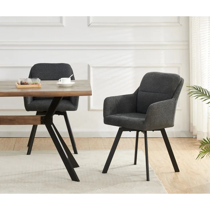 Stuhl 2er Set Amsterdam Stühle in Anthrazit - gemütliches Design - B/H/T: 53x87x62 cm – Bild 9