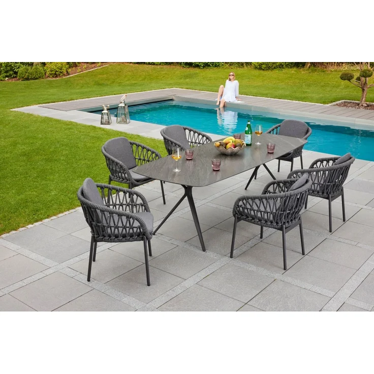 Gartentisch Balu Esstisch Terrassentisch 200x100x75cm Aluminium/sintered stone Anthrazit – Bild 5