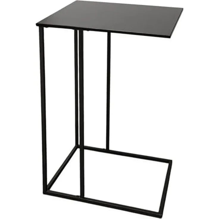 Spetebo Beistelltisch Metall Couchtisch in schwarz 58 x 40 cm (Anazhl, 1-St, Tisch), in C Form