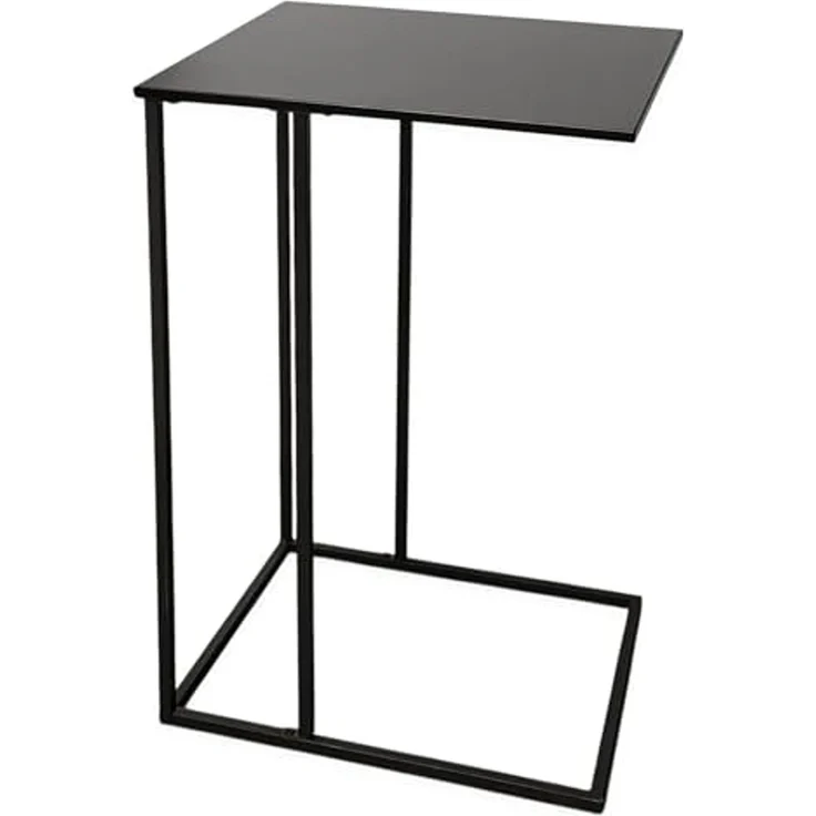 Spetebo Beistelltisch Metall Couchtisch in schwarz 58 x 40 cm (Anazhl, 1-St, Tisch), in C Form – Bild 1